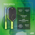 JOOLA Perseus Heat Vision 16mm Pickleball Paddle - Textured Carbon Fiber Surface for Spin