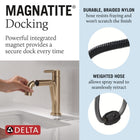 Delta Faucet Nicoli Pull-Down Single Hole Bathroom Faucet, Gold Bathroom Sink Faucet, Bathroom Faucet with Pull Out Sprayer, Single Handle Bathroom Faucet, Champagne Bronze 15849LF-CZPD