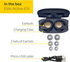 Jabra Elite Active 65t Alexa Enabled True Wireless Sports Earbuds with Charging Case – Copper Blue, 2.3