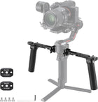 NEEWER Dual Handgrip Compatible with DJI RS5 RS4 RS4 Pro RS3 RS3 Pro RS2 RSC2 Ronin S SC Gimbal, Dual Handle Kit with 2 Mini NATO Rails, Quick Release NATO Clamps, 1/4\ & 3/8\ Threads, GA006