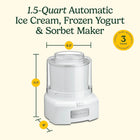 Cuisinart Ice Cream Maker Machine, 1.5 Quart Sorbet, Frozen Yogurt Maker, Double Insulated, White (ICE-21C)