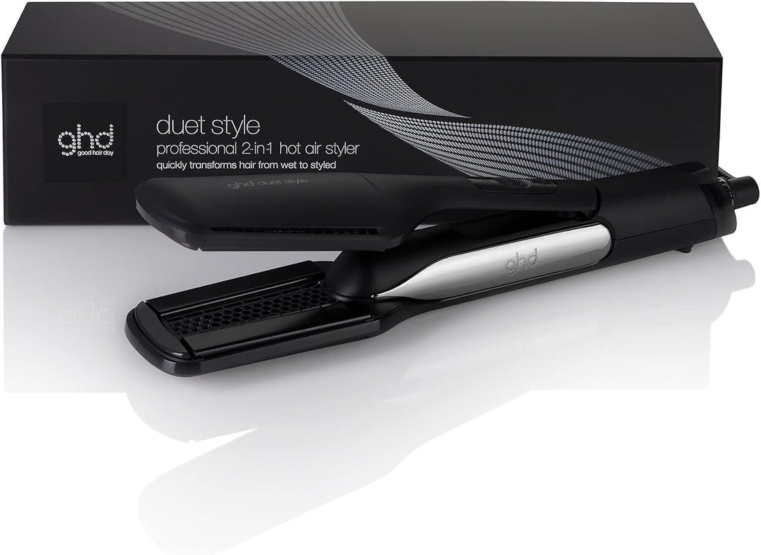 ghd Duet Style | 2-in-1 Flat Iron Hair Straightener + Hair Dryer, Hot Air Styler to Transform Hair from Wet to Styled | Black
