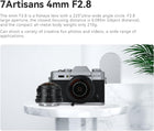 7artisans 4mm F2.8 APS-C Format Circular Fisheye Lens, Ultra Wide 360 Panoramic View, Compatible with Olympus and Panasonic Micro Four Thirds Mount Cameras