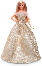 Barbie Signature 2025 Holiday Barbie Fashion Doll with Blonde Hair Wearing Silver & Gold Gown, Seasonal Collectible Includes Displayable Packaging & Doll Stand