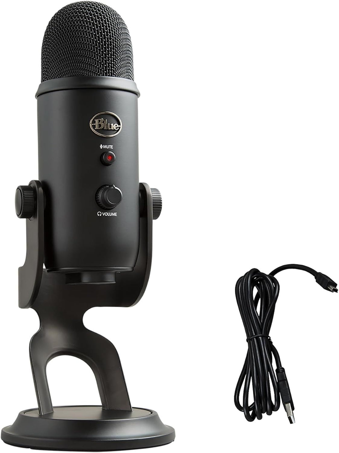 Blue Yeti USB Microphone for PC, Mac, Gaming, Recording, Streaming, Podcasting, Studio and Computer Condenser Mic with Blue VO!CE Effects, 4 Pickup Patterns, Plug and Play - Blackout