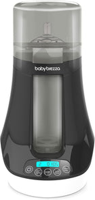 Baby Brezza Electric Baby Bottle Warmer, Breast Milk + Baby Food Warmer and Defroster - Universal Fits All Feeding Bottles:Glass, Plastic, Small, Large + Digital Display,Black and White