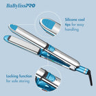 BaBylissPRO Nano Titanium Stainless Steel OPTIMA Hair Straightener, High Heat Professional Straightener, Heats To 465 °, Ion Generator for Smoothing, Curling, Dual Voltage