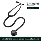 3M Littmann Classic III Monitoring Stethoscope, 5803, More Than 2X as Loud*, Weighs Less**, Stainless Steel Black-Finish Chestpiece, 69 cm (27\) Black Tube, Stem and Headset
