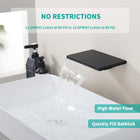 Waterfall Tub Spout Black Tub Spout for Bathtub Faucet SUS304 Stainless Steel Bathroom Tub Faucet Replacement High Flow Shower Spout Matte Black Wall Mount, TS3-BK