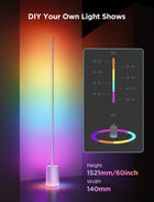 Govee Floor Lamp 2 Compatible with SmartThings, RGBIC Warm Cool White LED Floor Lamp, 1725lm Corner Lamp with Music Sync, 80+ Scene Modes, Smart Floor Lamp for Bedroom, Living Room, Studio, Silver