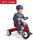 Kids Bike, Toddler Bike, Toddler Toys, Kids Toys for Ages 2-4, Radio Flyer Deluxe Steer & Stroll Tricycle, Trike for Ages 2-5, Red