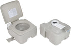 Camco 5.3-Gallon Portable Travel Toilet - Features Detachable Holding Tank w/Sealing Slide Valve & Bellow-Type Flush - Easy Transport w/Compact Lightweight Design & Carry Handle - Gray (41541)