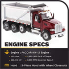 1:50 Peterbilt 567 SF OX Stampede Dump Truck - Metallic Red Cab, 71077