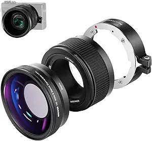 NEEWER Wide Angle Lens Compatible with Canon G7X Mark III Camera, 2 in 1 18mm HD Wide Angle & 10x Macro Additional Lens with Extension Tube, Bayonet Mount Lens Adapter, Cleaning Cloth LS24