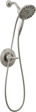 Delta Faucet Arvo 14 Series Single-Handle Shower Faucet, Shower Trim Kit with 4-Spray In2ition 2-in-1 Dual Hand Held Shower Head with Hose, SpotShield Stainless 142840-SP-I (Valve Included)