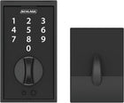 Schlage Touch Century Electronic Deadbolt Lock with Touchscreen Keypad, Keyless Front Door Entry, Matte Black, BE375 CEN 622