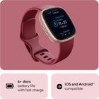 Google Fitbit Versa 4 - Fitness Smartwatch - Beet Juice/Copper Rose | Fitness Smartwatch with Daily Readiness, GPS, 24/7 Heart Rate, 40+ Exercise Modes, Sleep Tracking and More, One Size