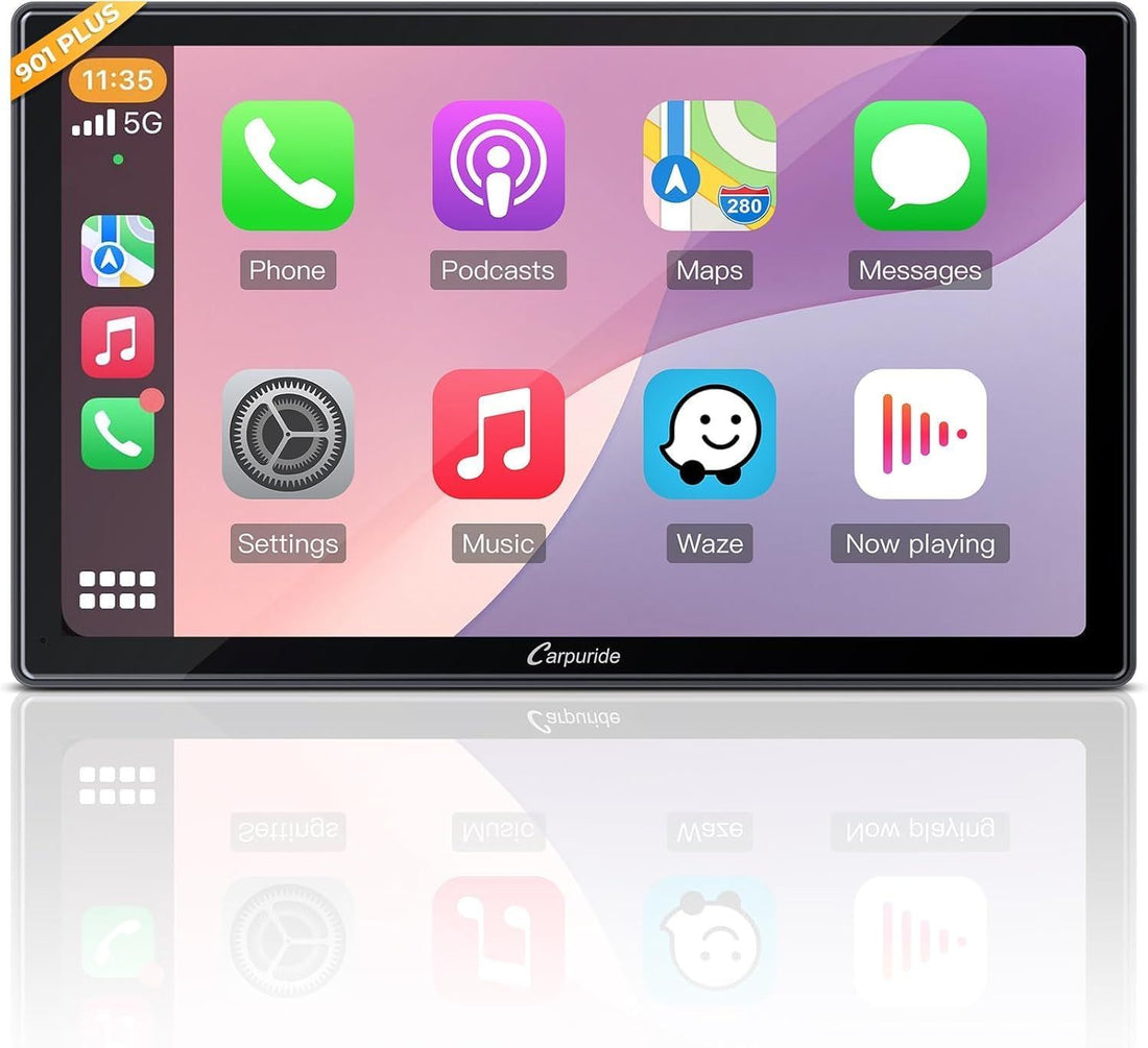 CARPURIDE 9\ W901 Plus, Wireless CarPlay & Android Auto & Android 12.0 | Online & Offline GPS Navigation Car Play Screen for Car, G00GLE Play, Netflix, Mirror Link, Bluetooth Audio