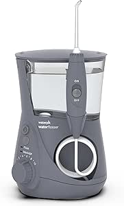 Waterpik Aquarius Water Flosser Professional For Teeth, Gums, Braces, Dental Care, Electric Power With 10 Settings, 7 Tips For Multiple Users And Needs, ADA Accepted, Gray WP-667