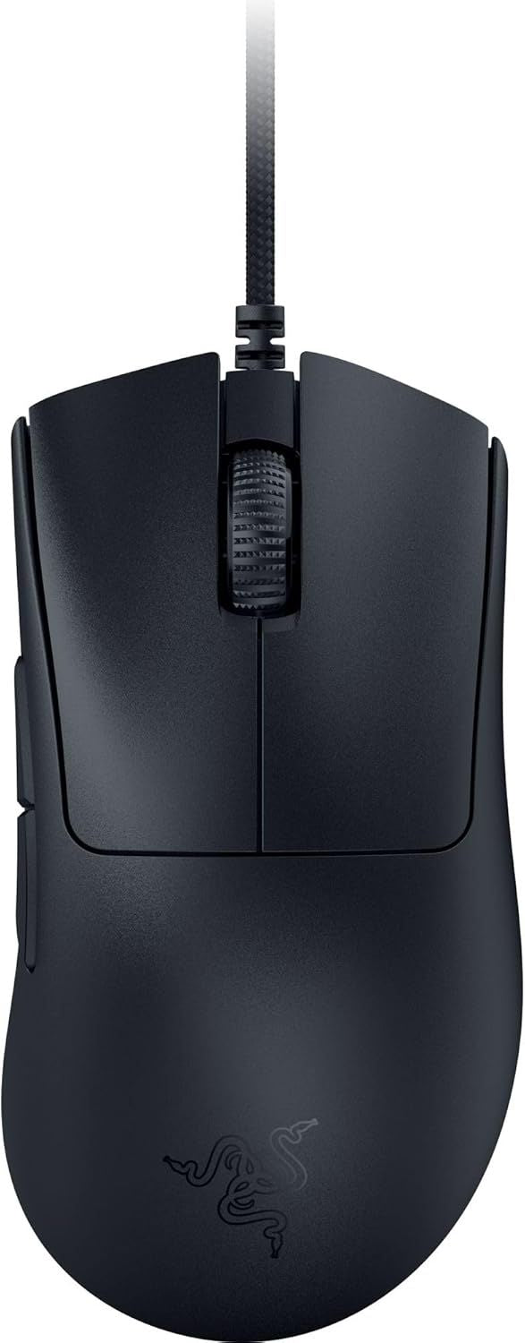 Razer DeathAdder V3 Wired Gaming Mouse: 59g Lightweight Ergonomic - 30K DPI Optical Sensor - Gen-3 Optical Switches - 8K Polling - 8 Programmable Controls - Speedflex Cable - Black
