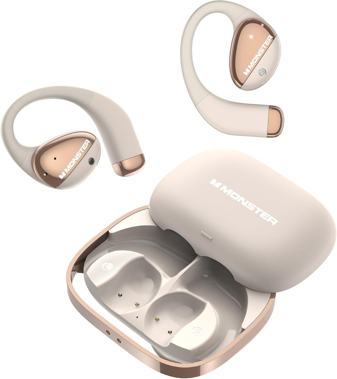 Monster AC520 Open Ear Headphones, Bluetooth 6.0 Wireless HiFi Earbuds, 24H Playtime Open Ear Design, ENC Clear Call, IPX6 Waterproof, Unique Handbag Design