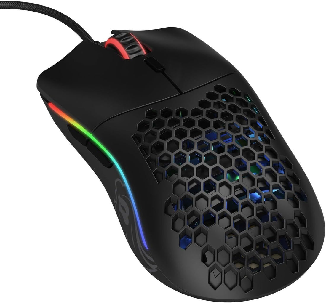 Glorious Gaming Mouse - Model O Minus 58 g Superlight Honeycomb Mouse, Mouse with Lights -Matte Black Mouse, USB Gaming Mouse