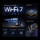 TP-Link Wi-Fi 7 BE6500 PCIe WiFi Card for Desktop PC (Archer TBE400E) - Bluetooth 5.4, WPA3,Tri-Band 2882 Mbps,Multi-Directional Antennas, and USB Drive for Fast Installation (Windows 11 Only)