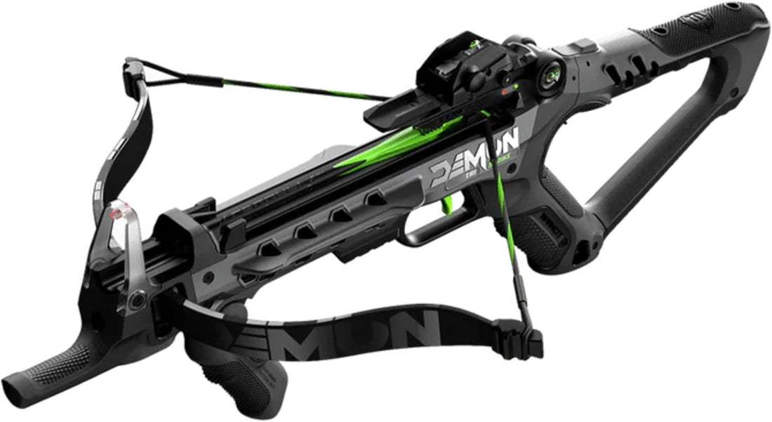 Barnett Demun Mini Crossbow - Compact Break Action Mini Crossbow, Manual cocking, Flip Down Foregrip, Precision Sights. Speed, Precision, Fun.