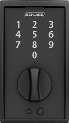 Schlage Touch Century Electronic Deadbolt Lock with Touchscreen Keypad, Keyless Front Door Entry, Matte Black, BE375 CEN 622