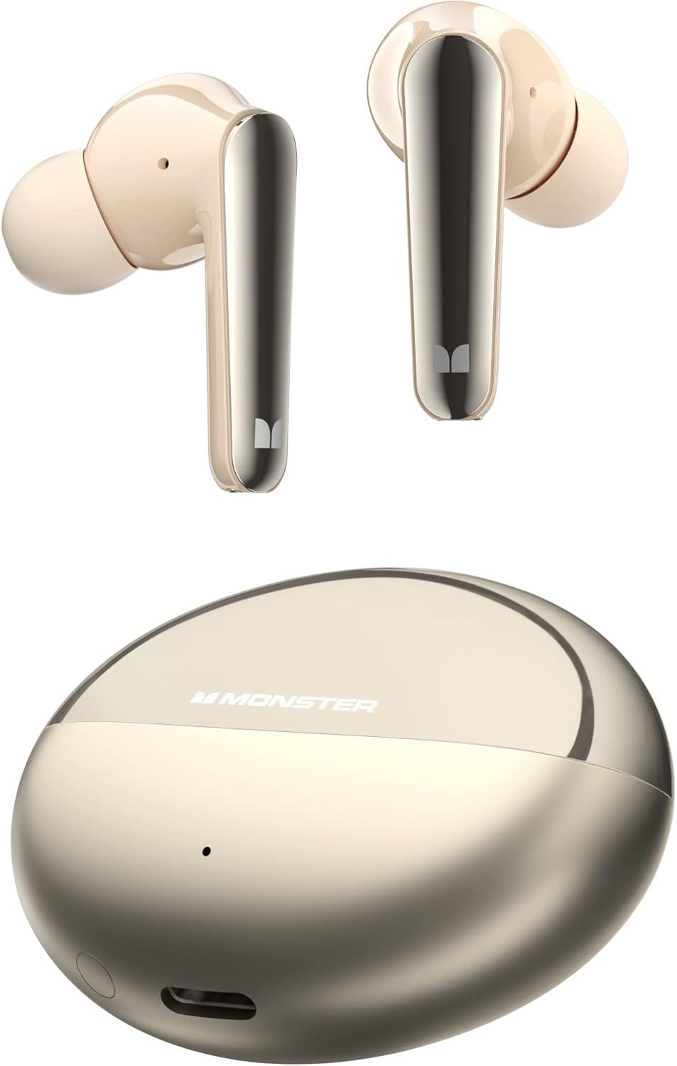 Monster N-Lite 203 AirLinks Wireless Earbuds, Bluetooth 5.3 Headphones HiFi Stereo, Type-C Charging, Touch Control, HD Clear Call, IPX6 Waterproof in-Ear Earbuds