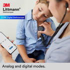 3M Littmann CORE Digital Stethoscope, Our Most Advanced Stethoscope Yet, Up to 40x Amplification*, Active Noise Cancellation, in-App Sound Wave Visualization, Black-Finish Chestpiece, 8480