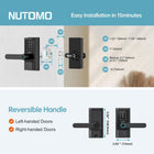 WiFi keypad Door Lock with Handle: NUTOMO keyless Entry doorlock deadbolt with Handle Set,Fingerprint Smart Lock for Front Door,Smart Electronic Deadbolt with Alexa/Bluetooth/App Control Black