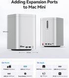 ORICO MiniTower 2 Bay RAID Enclosure Compatible NVMe SSD 10Gbps with Expansion Hub Docking Station for Mac mini M4 Max Up to 56TB-M435