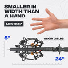 BALLISTA BAT Reverse Draw Compound Crossbow with Buttstock for Hunting, Bowfishing and Target Shooting – 340 FPS, 150 lb Draw Weight, Lightweight 4 lb Design