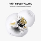 Tribit Wireless Earbuds, 110H Playtime Bluetooth 5.3 IPX8 Waterproof Call Noise Reduction Bluetooth Earbuds Headphones with Mic Earphone in-Ear Wireless Earphones, Flybuds 3 White