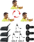 Referee Headset 3 People Talk Same Time Football Soccer Wireless Arbitro Communication System-Latest Chip-Newly Designed Earpiece(3V4(/w R Earpiece))