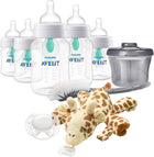 Philips Avent Anti-colic Baby Bottle with AirFree Vent Newborn Gift Set With Snuggle, Clear, SCD306/10