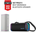 Sony ULT Field 5 Wireless Portable Bluetooth Speaker, IP67 Waterproof, Dustproof, and Rustproof with Enhanced Bass, 25 Hour Battery, 360° Party Light, and Shoulder Strap (SRSULT50B), Black