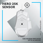 Logitech G502 X Wired Gaming Mouse - LIGHTFORCE Hybrid Optical-Mechanical Primary switches, Hero 25K Gaming Sensor, Compatible with PC - macOS/Windows - White