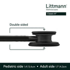 3M Littmann Classic III Monitoring Stethoscope, 5803, More Than 2X as Loud*, Weighs Less**, Stainless Steel Black-Finish Chestpiece, 69 cm (27\) Black Tube, Stem and Headset