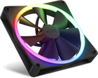 NZXT F140 RGB Fans - RF-R14DF-B1 - Advanced RGB Lighting Customization - Whisper Quiet Cooling - Twin (RGB Fan & Controller Included) - 140mm Fan - Black