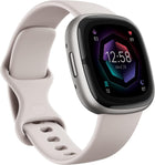Google Fitbit Sense 2 - Health & Fitness Smartwatch - Lunar White/Platinum | Advanced Health and Fitness Smartwatch to Manage Stress and Sleep, ECG App, SpO2, 24/7 Heart Rate, GPS, One Size