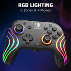 PDP Afterglow Wave Wireless RGB Gaming Controller - Nintendo Switch/Switch Lite/Switch - OLED Model, Nintendo Switch 2, LED Lighting, Rechargeable Battery - Black