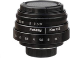 Fotasy 35mm F1.6 Large Aperture Manual Prime Fixed Lens APS-C for Sony E-Mount Camera, 35mm 1.6 Multi Coated Manual Lens fits Sony NEX-5R NEX6 NEX7 a3100 a51000 a6000 a6100 a63000 a6400 a6500 Black