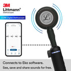 3M Littmann CORE Digital Stethoscope, Our Most Advanced Stethoscope Yet, Up to 40x Amplification*, Active Noise Cancellation, in-App Sound Wave Visualization, Black-Finish Chestpiece, 8480