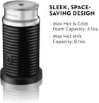 Nespresso Aeroccino 3 Milk Frother - Automatic Hot & Cold Foam Maker for Coffee, Latte, Cappuccino, and Macchiato - Black