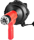 Handheld Drain Auger 25’ Feet/7m Electric Max 300W Cord w/Replaceable Cable Flexible Snake Clog Cleaner Auto-Feed Plumbing for 3/4 to 2 Inch/19-50mm Pipe Kitchen Sink Toilet Tub & Shower w/LED Light