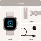 Google Fitbit Sense 2 - Health & Fitness Smartwatch - Lunar White/Platinum | Advanced Health and Fitness Smartwatch to Manage Stress and Sleep, ECG App, SpO2, 24/7 Heart Rate, GPS, One Size