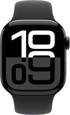Apple Watch Series 10 [GPS 42mm] Smartwatch with Jet Black Aluminium Case with Black Sport Band. Fitness Tracker, ECG App, Always-On Retina Display, Water-Resistant Watch