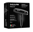 BabylissPRO Falco Professional Ionic High-Performance Digital Hair Dryer, Includes Comb, 2 Nozzles, Diffuser & Replacement Filter, High-Speed Motor, 3 Speed & 4 Heat Digital Settings With Cool Shot